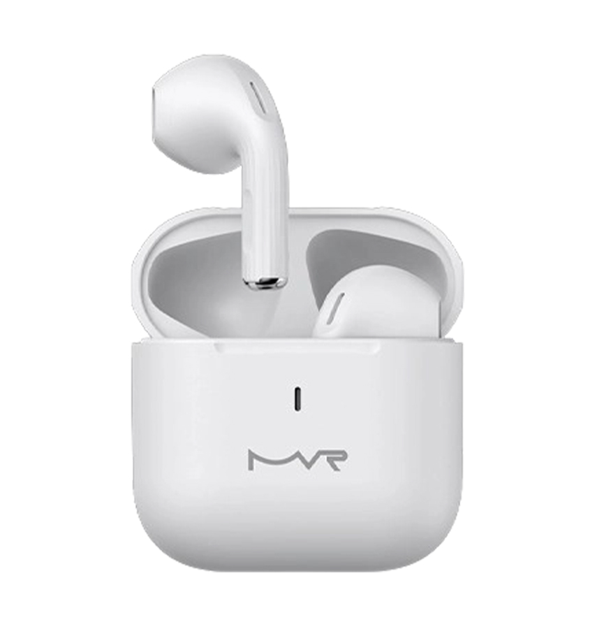 MVR Robin Pro 2.0 TWS Earphones – White | True Wireless Stereo Earbuds, Wireless Charging